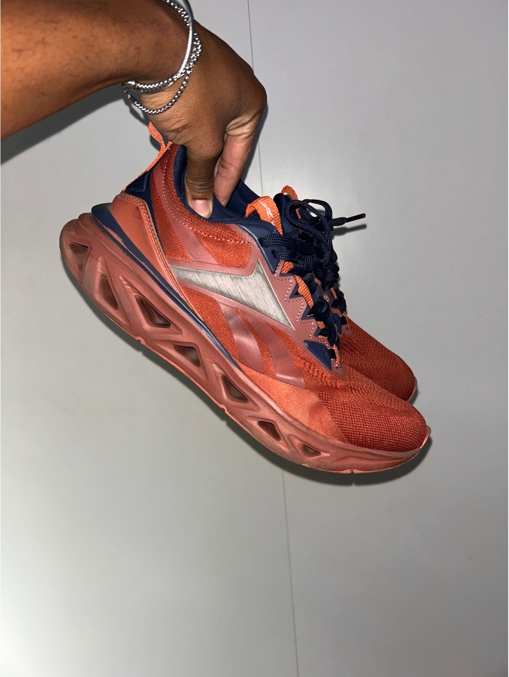 Reebok Men's Orange and Navy Sneakers